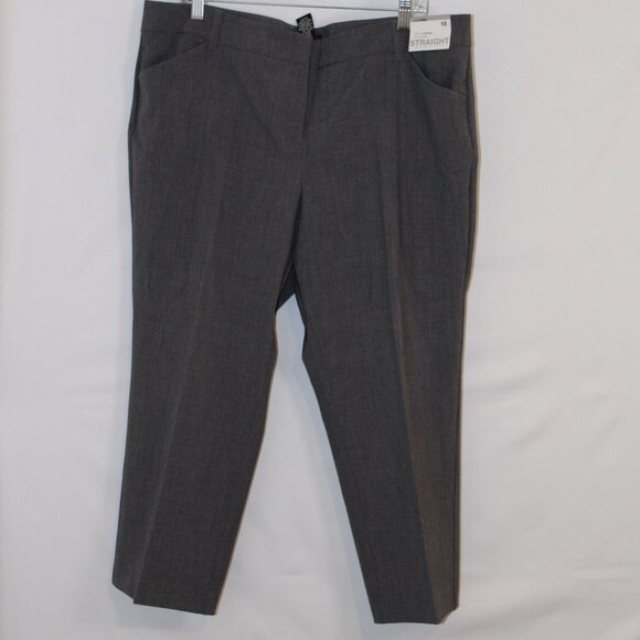 NY&C Vintage Y2K gray mid-rise 7th Avenue straight leg crop pants 18 BNWT - Picture 1 of 12